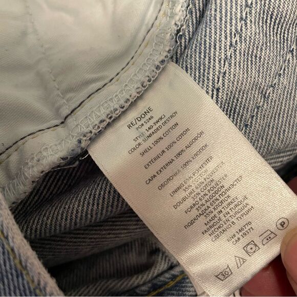 RE/DONE 90"s Comfy Jeans Ripped Distressed Button Fly High Rise Size 28 - Picture 9 of 9